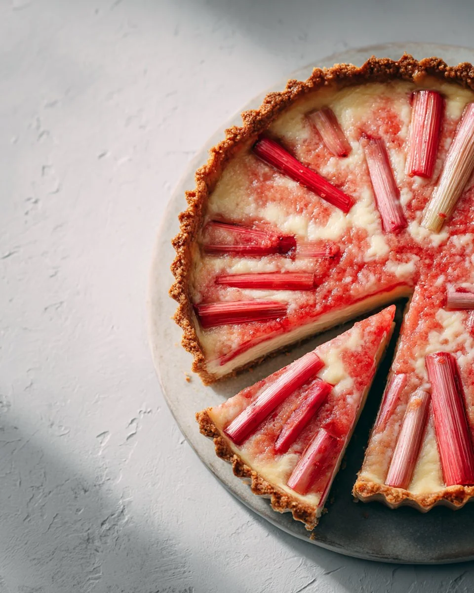 Tangy Rhubarb Cheesecake Pie