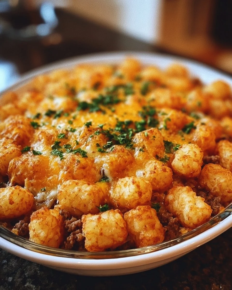 Tater Tot Casserole with Ground Beef