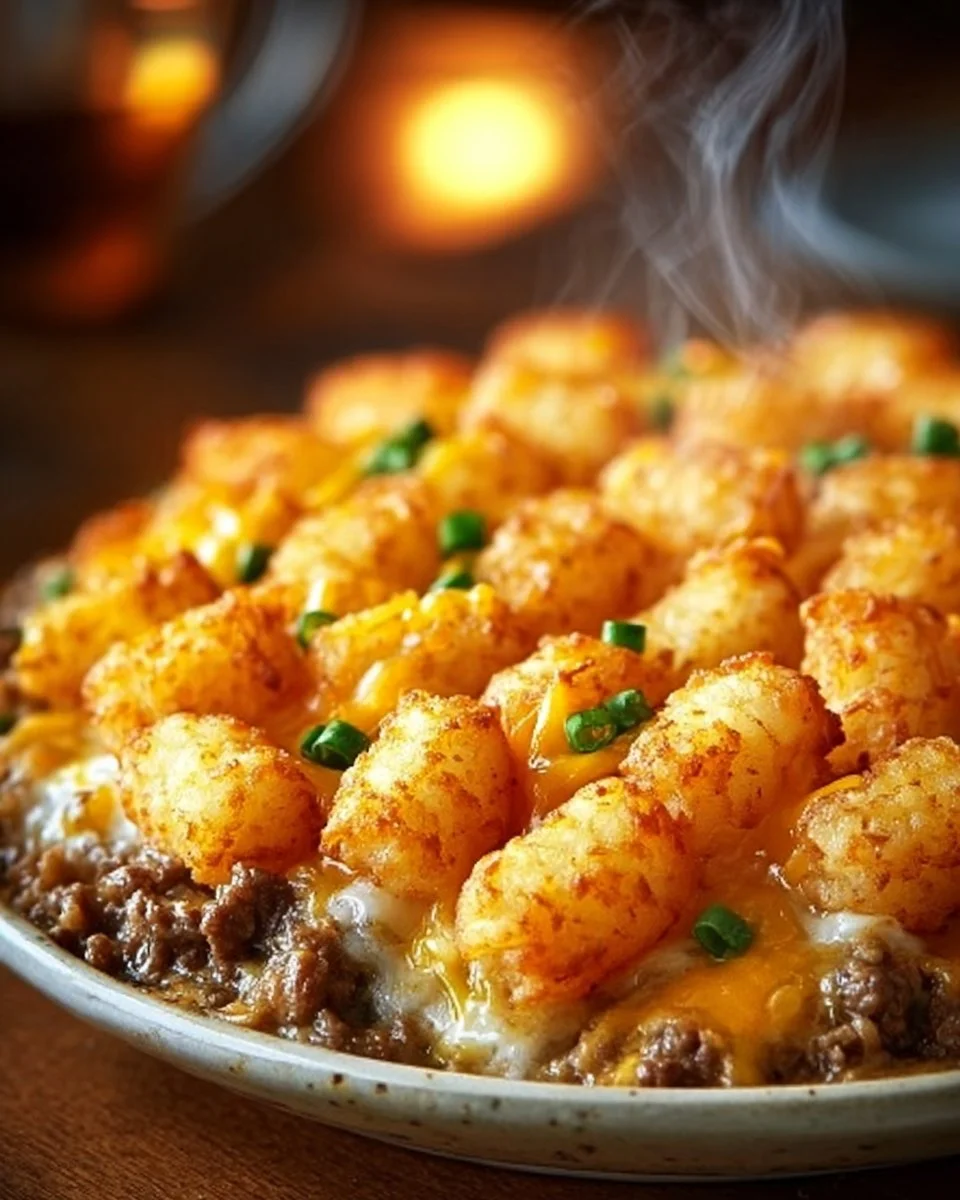 Tater Tot Casserole with Ground Beef